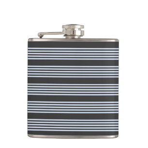 Flasques Bleu pâle et charbon de bois cinq bandes motif