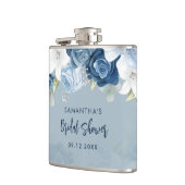 Flasques Bleu Poussiéreux Floral Mariage Personnalisé (Gauche)