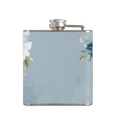 Flasques Bleu Poussiéreux Floral Mariage Personnalisé (Dos)