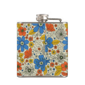 Flasques Bleu rétro, Jaune & Orange Floral (Dos)