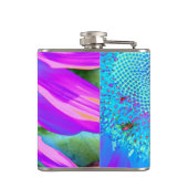 Flasques Bleu rose rétro tournesol funky photo (Dos)