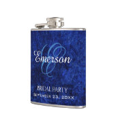 Flasques Bleu saphir | Cobalt Azure Briding Party Monogramm (Gauche)