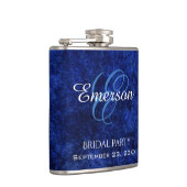 Flasques Bleu saphir | Cobalt Azure Briding Party Monogramm (Droite)