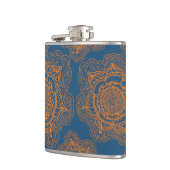 Flasques Bleu sur le mandala orange (Gauche)