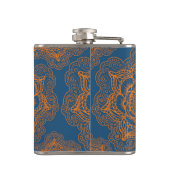 Flasques Bleu sur le mandala orange (Dos)
