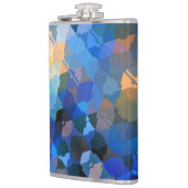Flasques Bleus Abstrait violet et triangles or (Gauche)