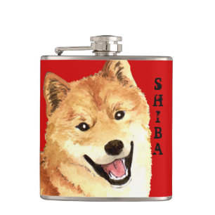 Flasques Bloc de couleur Shiba Inu