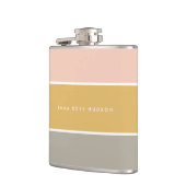 Flasques Blocage de couleur rose or gris rayure Monogramme (Gauche)