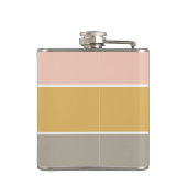 Flasques Blocage de couleur rose or gris rayure Monogramme (Dos)