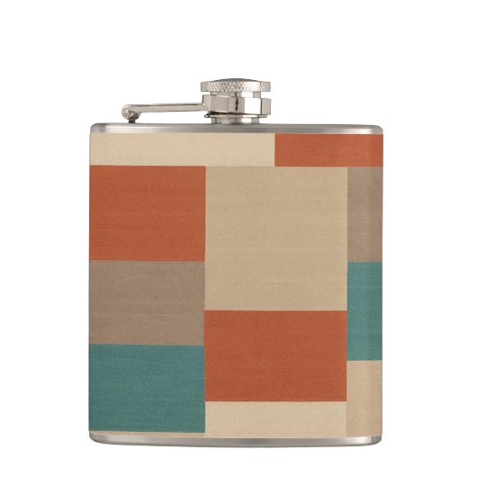Flasques Blocs Géométriques Modernes Sarcelle & Beige (Devant)