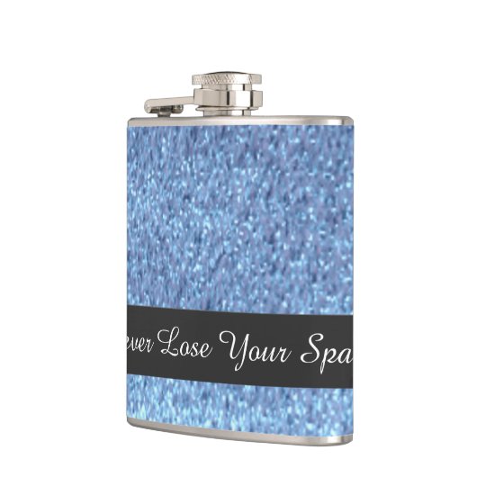Flasques Blue Faux Parties scintillant ne perdez jamais vot (Gauche)
