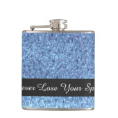 Flasques Blue Faux Parties scintillant ne perdez jamais vot (Devant)