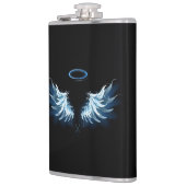Flasques Blue Glowing Angel Wings on black background (Gauche)
