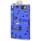 Flasques Blue Musical Notes and Instruments (Gauche)