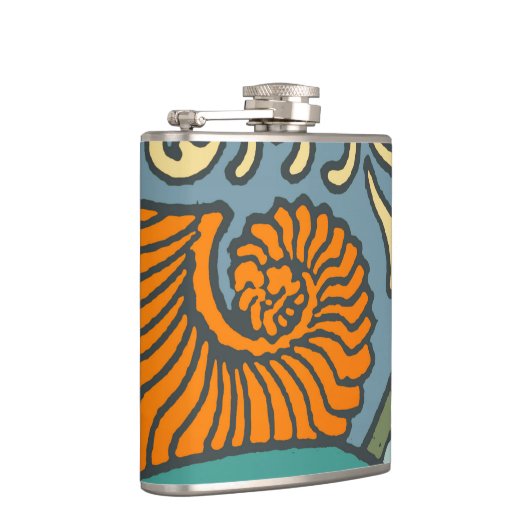 Flasques Blue Ocean Waves Nautilus Seashell Motif Nouveau (Droite)
