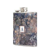 Flasques Blue & Rose Gold Paint Splatter Abstract Glamour (Gauche)