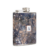 Flasques Blue & Rose Gold Paint Splatter Abstract Glamour (Droite)