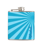 Flasques Blue Sunburst "Ajouter votre nom" (Devant)