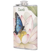 Flasques Blue Swallowtail Butterfly With Lotus Flower Name (Gauche)