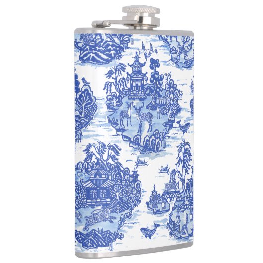 Flasques Blue Willow Animal Rabbit Cerf Fox Bird Toile (Droite)