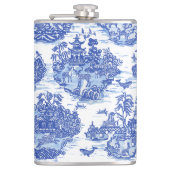 Flasques Blue Willow Animal Rabbit Cerf Fox Bird Toile (Devant)