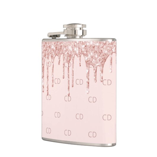 Flasques Blush rose gold lettres initiales monogramme (Gauche)