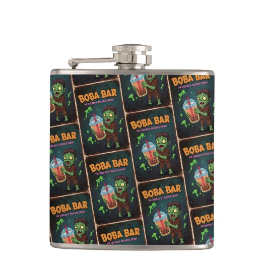 Flasques Boba Bar – The Undead’s Favorite Drink! Flask (Devant)