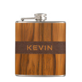 Flasques Bois d'acajou et tecture de cuir marron (Devant)