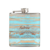 Flasques Bois peint bleu ancien (Devant)