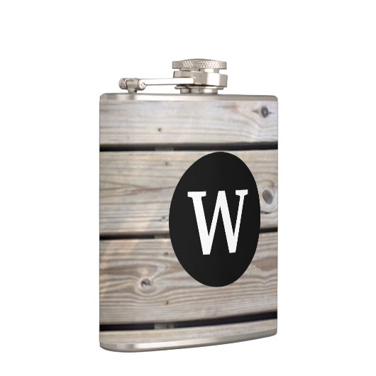 Flasques Bois rustique monogramme (Droite)