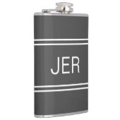 Flasques Boisson Initiales Personnalisées Monogramme Gris F (Droite)