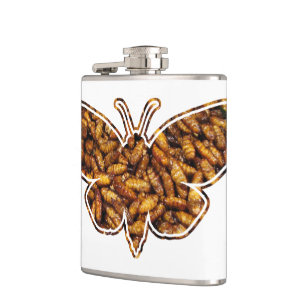 Flasques Bombyx Mori Silk Moth Cycle de vie Silhouette