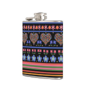 Flasques Bordure style d'art populaire chic sur noir : flac (Gauche)