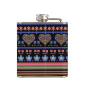 Flasques Bordure style d'art populaire chic sur noir : flac (Dos)