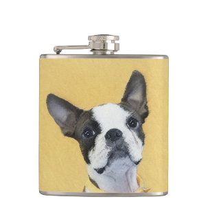 Flasques Boston Terrier Peinture - Cute Original Chien Art