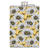 Flasques Bouches blanches, fleurs sauvages sur jaune (Dos)