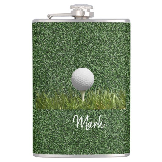 Flasques Boule de golf sur pelouse verte (Devant)
