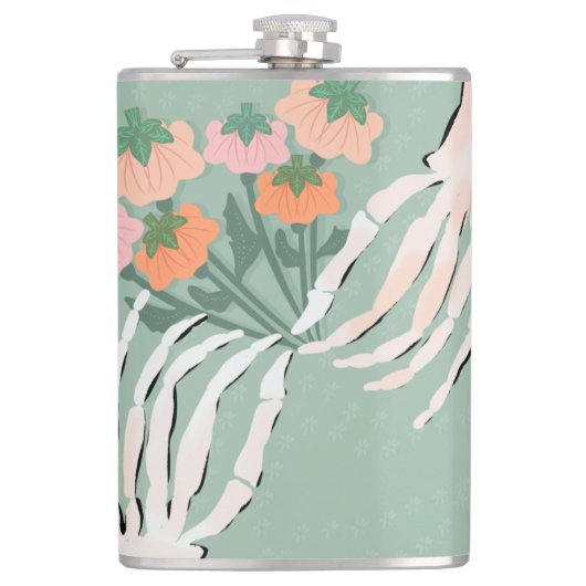 Flasques Bouquet de citrouilles squelettes Halloween (Devant)