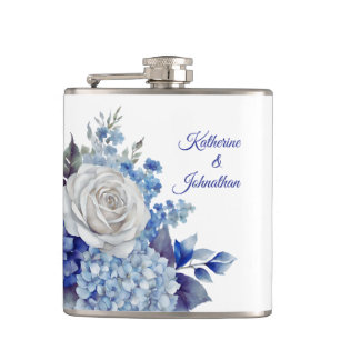 Flasques Bouquet de fleurs bleu aquarelle-Mariage