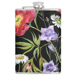Flasques Bouquet de fleurs d'aquarelle : Motif sans couture