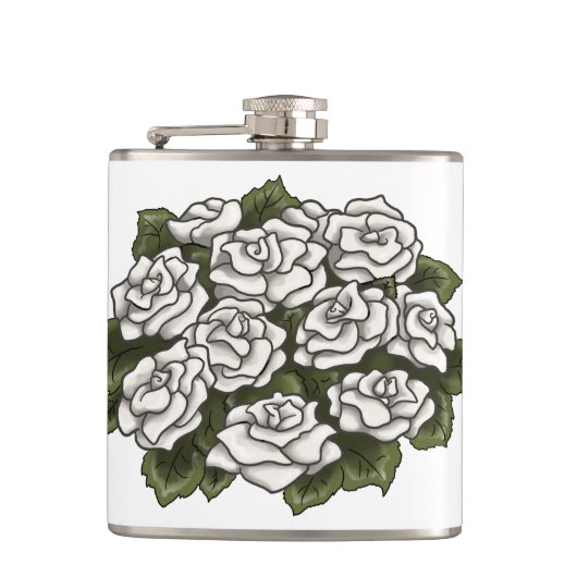 Flasques Bouquet Rose blanche (Devant)
