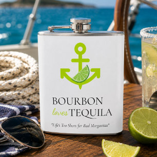 Flasques Bourbon aime Tequila Ancre Lime Margarita Sail