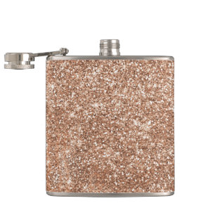 Flasques Bouteille d'eau brillante d'or d'étincelle rose d