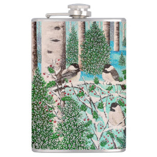 Flasques Bouteille d'eau Christmas Chickadee Chatter