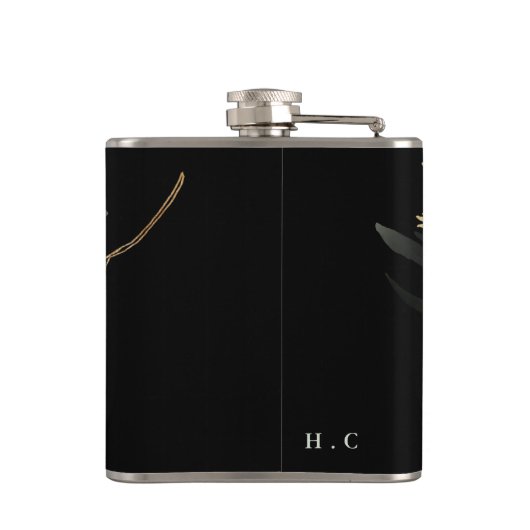 Flasques Bouteille moderne Eucalyptus à feuilles noires (Dos)