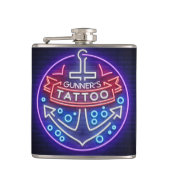 Flasques Boutique de tatouage personnalisée Style néon naut (Devant)