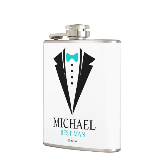 Flasques Bow Cravate Tuxedo "Best Man" Personnalisé (Gauche)