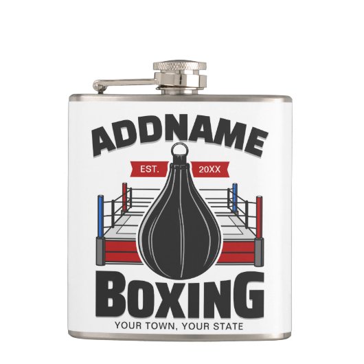 Flasques Boxe Anneau AJOUTER NOM Boxer Gym Speed Sac (Devant)