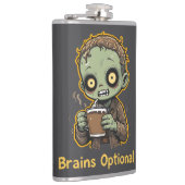 Flasques Brains Optional Zombie Coffee Funny Cute Undead  (Droite)
