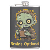 Flasques Brains Optional Zombie Coffee Funny Cute Undead  (Devant)